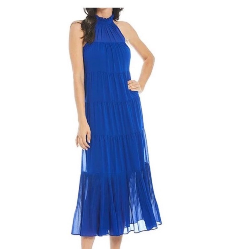 Alex Marie‎ size 4 Tropical paradise  maxi dress pleated halter neck party